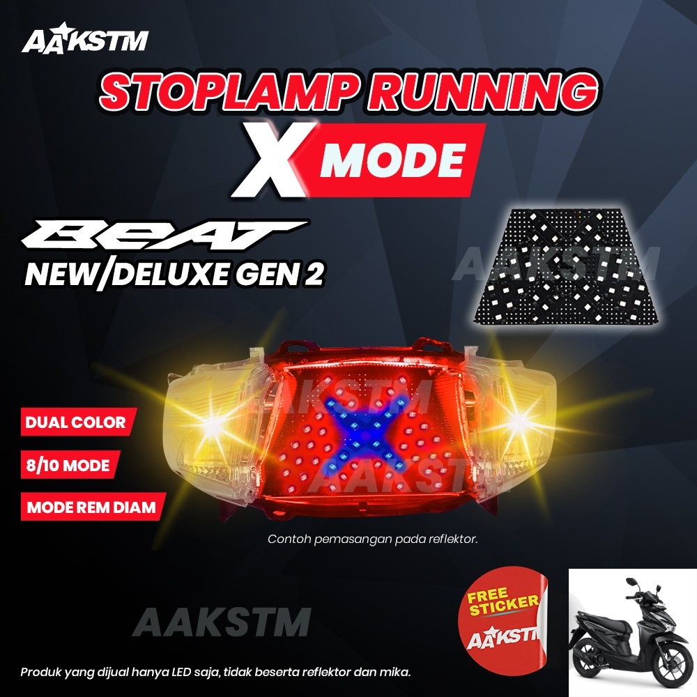 Jual Lampu Rem LED Beat GEN 2 X Mode LED 8 10 Mode Running Lampu ...