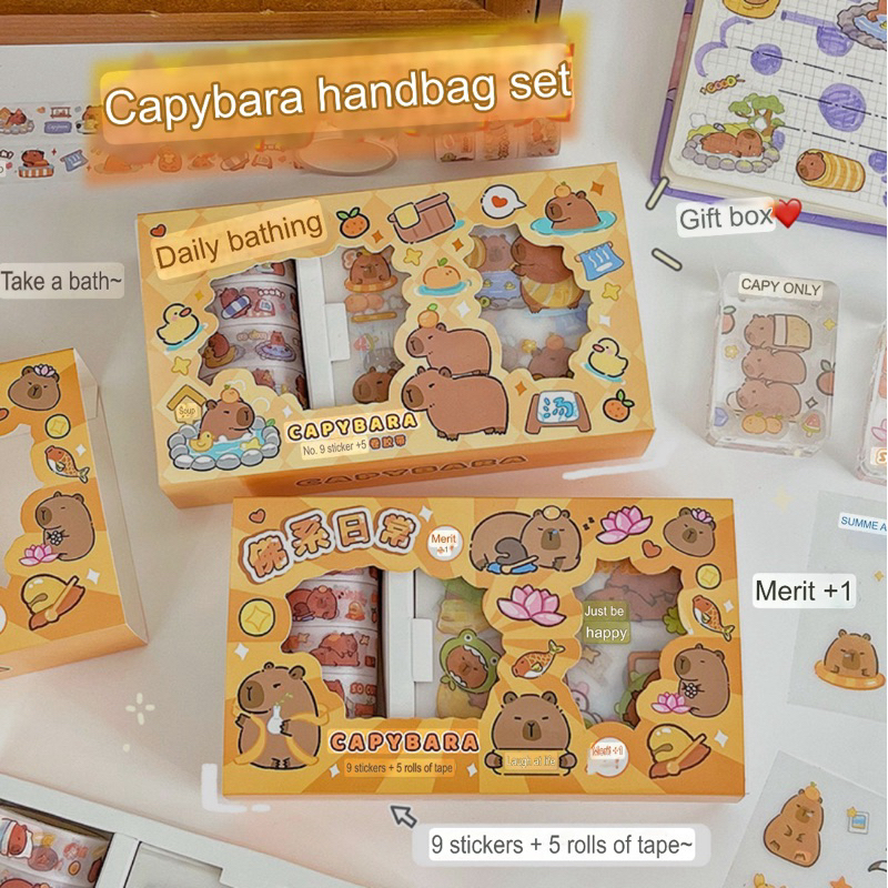 Jual Purple NT001 Sticker Set Sticky Paper Kertas Cute Capybara 100 Pcs ...