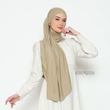 Alawiyahijab Mara Instant TENCEL™ Pashmina Oval Antibacterial (Pashmina Curve Semi Instant