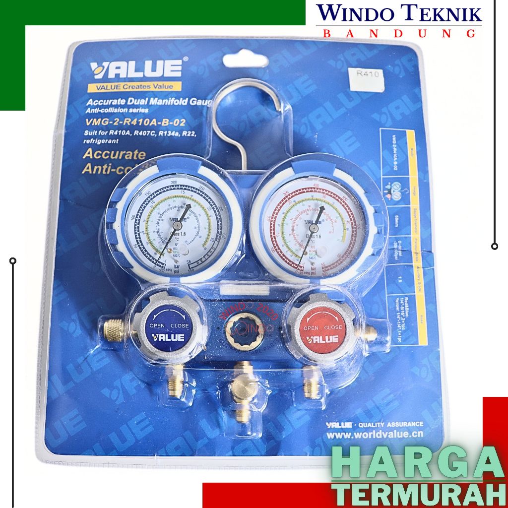 Jual TESTING MANIFOLD VALUE ANALIZER / ANALISER / DOUBLE R22 / R410 r32 ...
