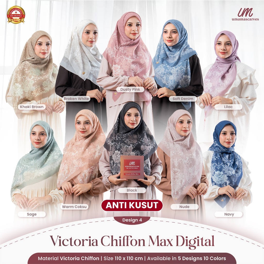 Jual Grosiran Box Umamascarves Motif Victoria Chiffon Hijab Motif Umama 