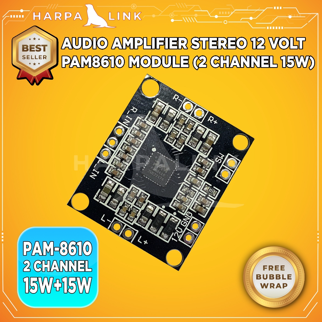 Jual PAM8610 12V Power Amplifier Class D Mini Stereo 2 Channel 2x15W ...