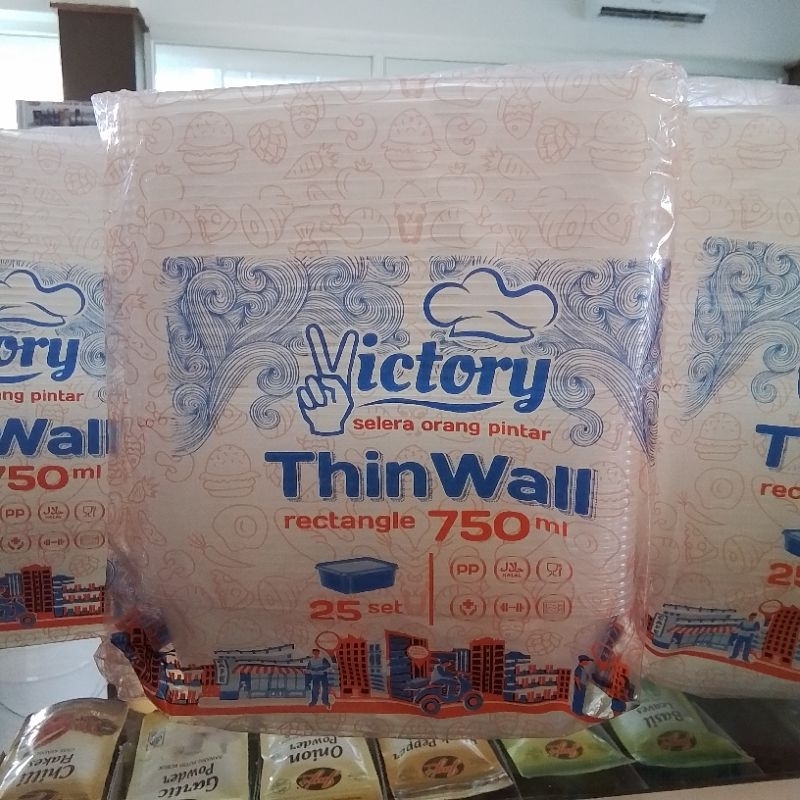 Jual Victory ThinWall Rectangle 750ml 25pcs free bubble | Shopee Indonesia