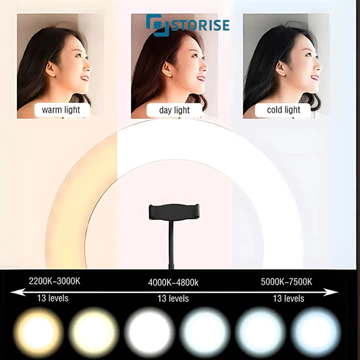 STORISE Lampu LED Ringlight Selfie 26cm Make Up Vlog Live Stream Ring Light Studio Adjustable