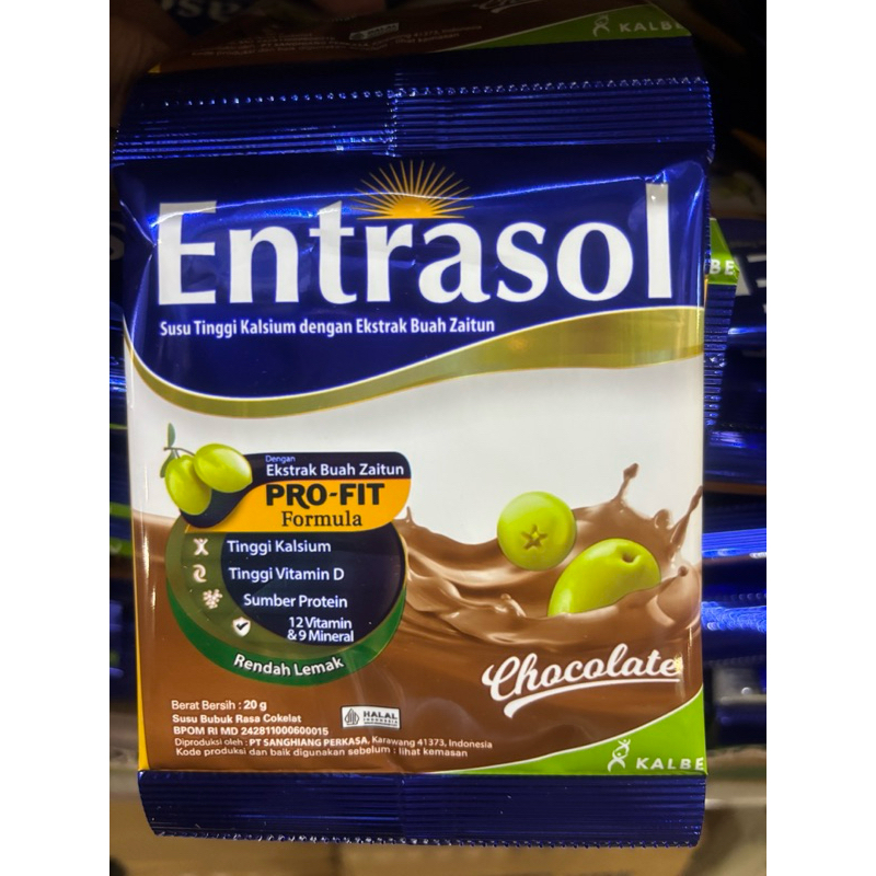 Jual Entrasol Susu Bubuk Pro Fit Coklat Sachet isi 10/renceng | Shopee ...