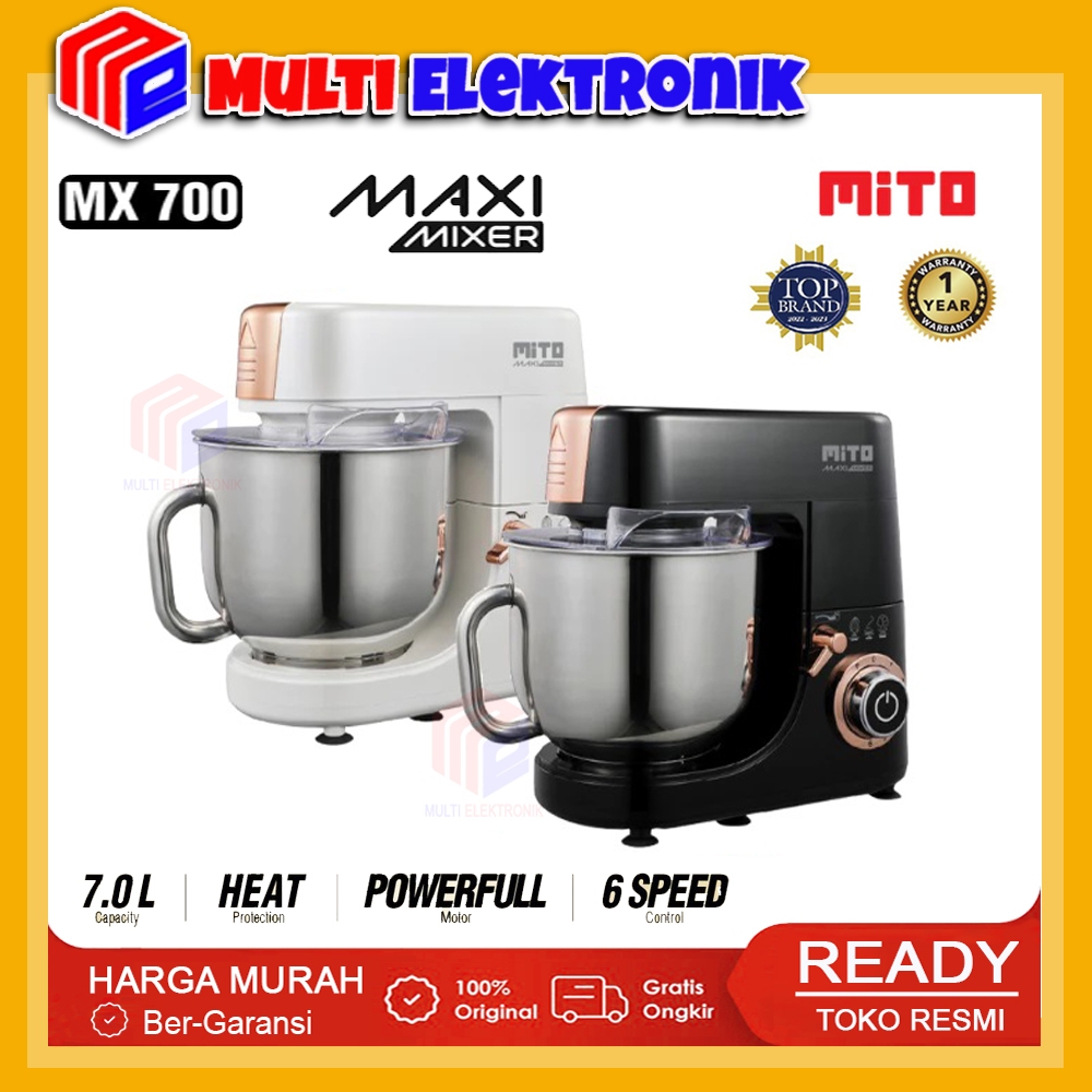 Jual MITO Stand Mixer MX700 Maxi 7 L | Metal Gear + 6 Speed + Bowl ...