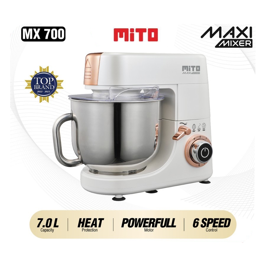 Jual MITO Stand Mixer MX700 Maxi 7 L | Metal Gear + 6 Speed + Bowl ...