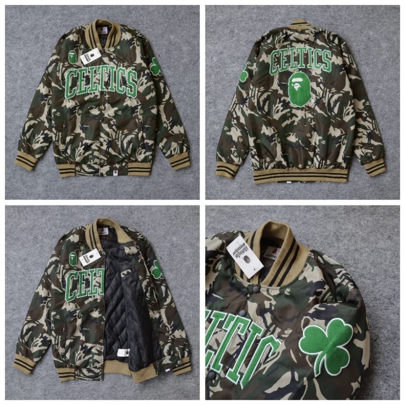 Jual VARSITY BOMBER LAKERS X BAPE FULL BORDIR FULLTAG LEBEL HIGH
