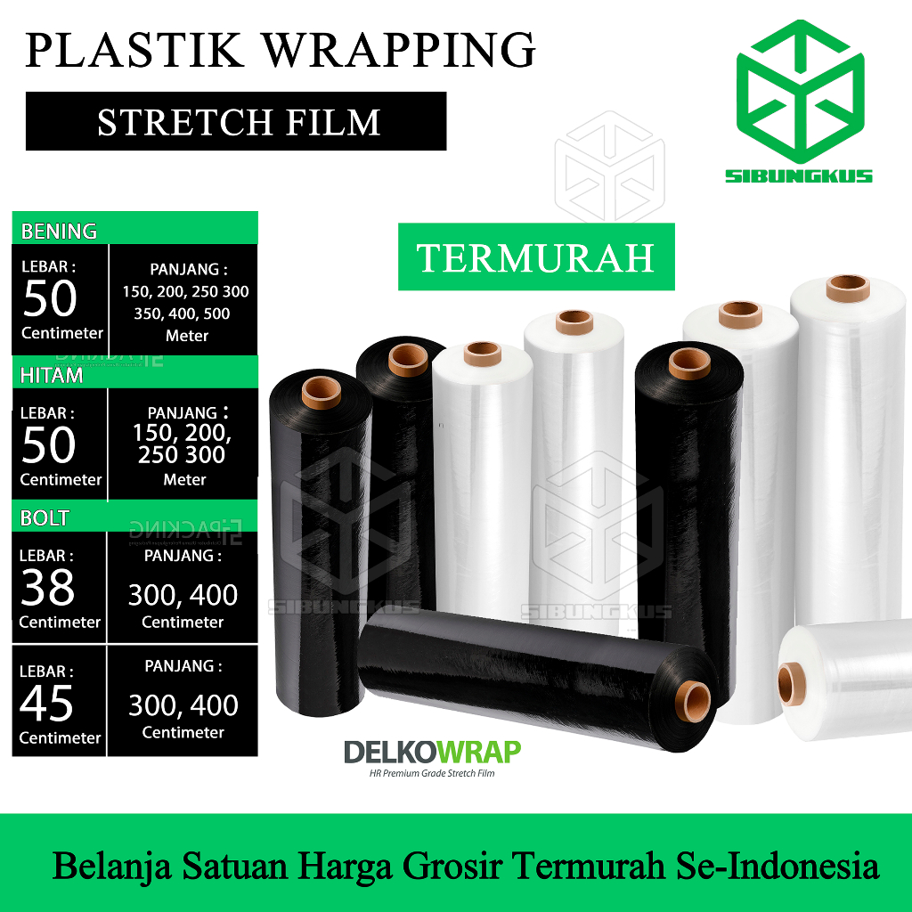 Jual Plastik Wrapping Barang Jumbo Stretch Film Wrap Bening Transparan ...