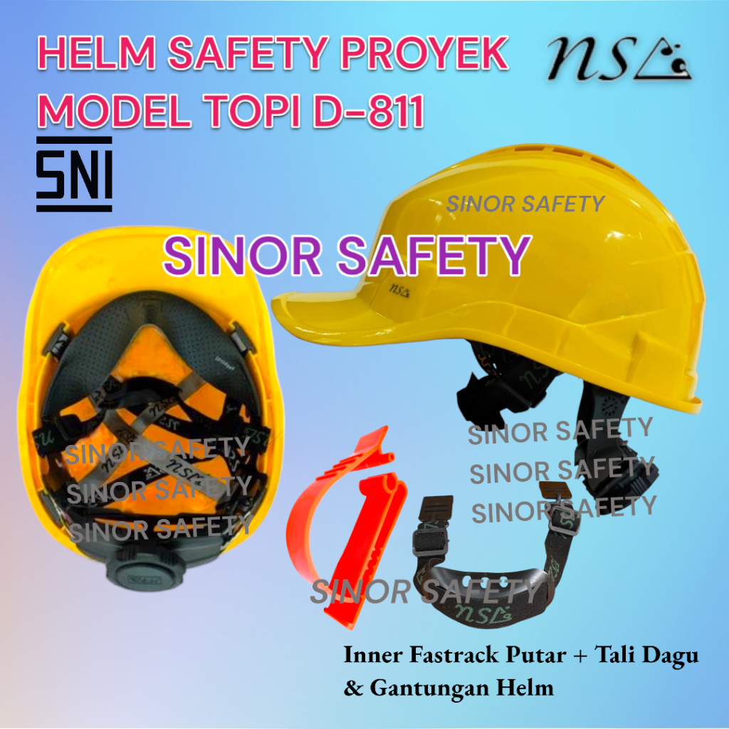 Jual Helm Safety Proyek NSA Model Topi SNI Helmet Vented D-811 | Shopee ...