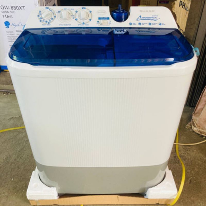 Jual SHARP MESIN CUCI 2 TABUNG 9,7 KG EST97CM LOWWATT-BIRU | Shopee ...