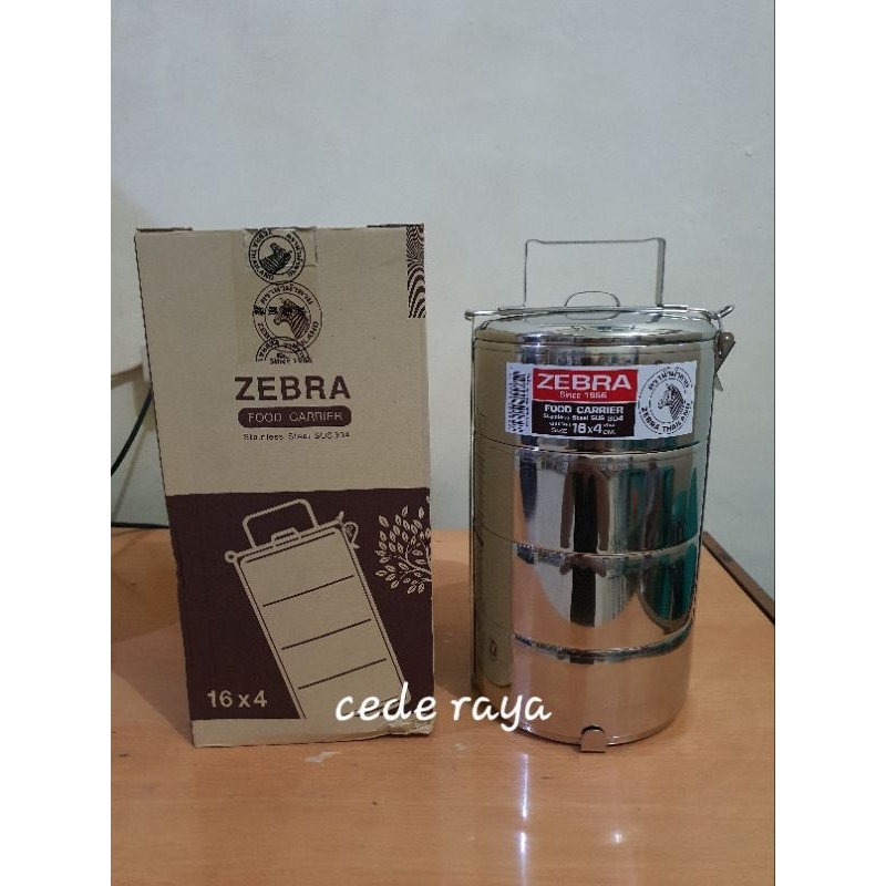 Jual Rantang stainless zebra model jepit 16 cm x 4 tingkat | Shopee ...
