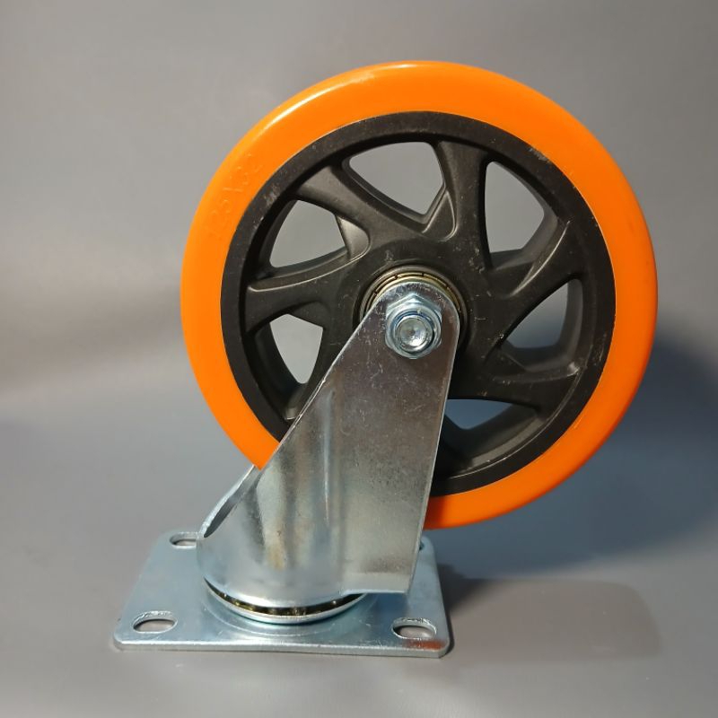 Jual Roda pu Medium Duty 5 inch Hidup Orange | Shopee Indonesia