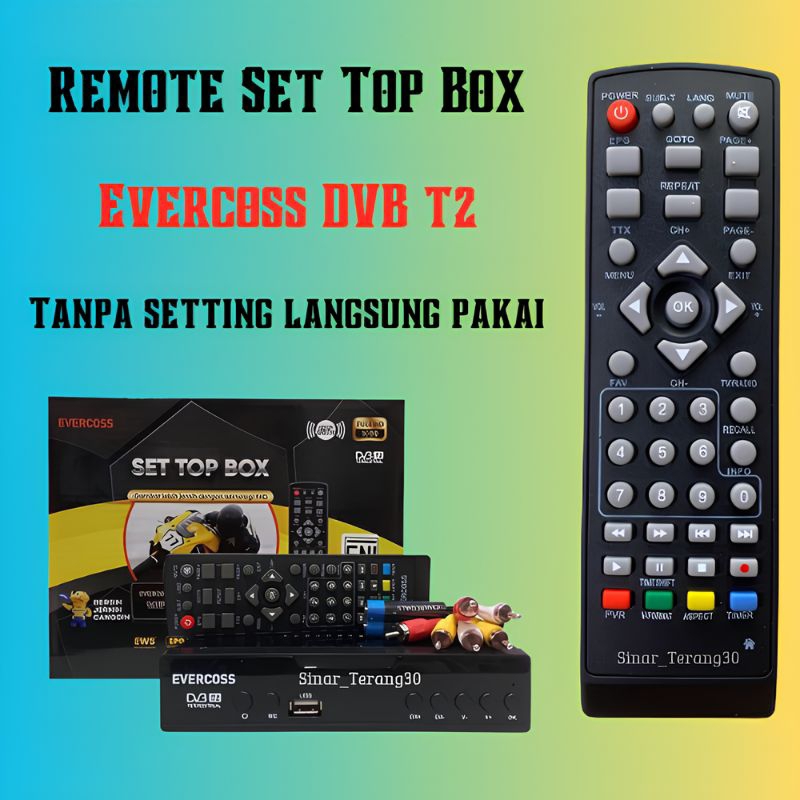 Jual Remot Remote Set Top Box EVERCOSS DVB T2 | Shopee Indonesia