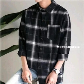 Kemeja Flanel Import Premium Motif Wanita Dan Pria Lengan Panjang Motif Kotak2 Dan Garis2