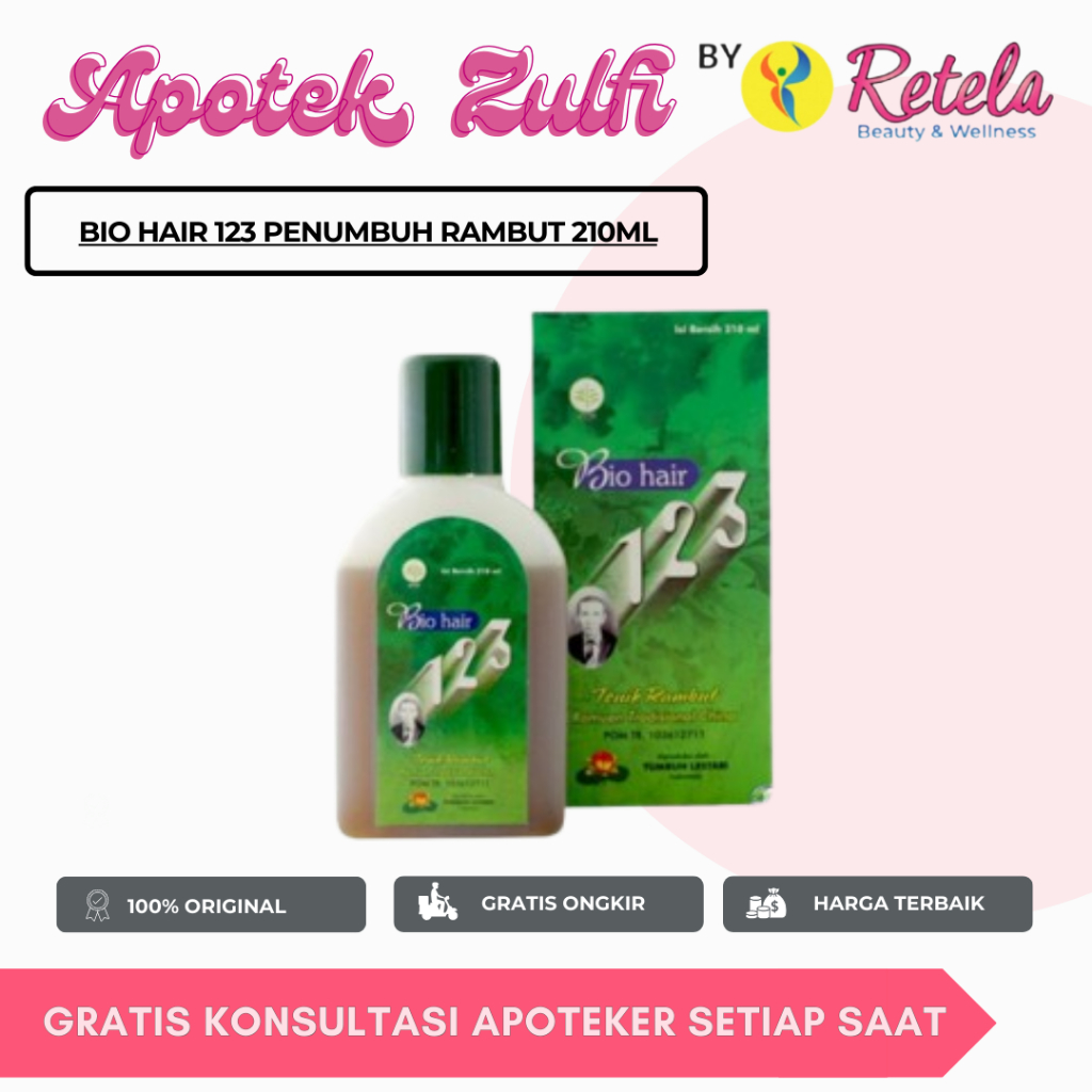 Jual BIO HAIR 123 RAMUAN PENUMBUH RAMBUT 210ML | Shopee Indonesia