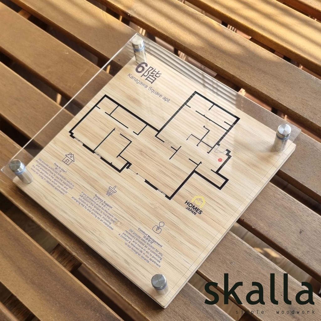 Jual wall mounted acylic wood sign signage dinding papan nama ruangan ...