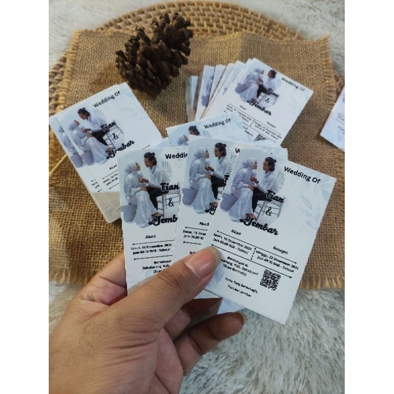 Jual (100 PCS) UNDANGAN MINI 9 X 6 CM UNDANGAN PERNIKAHAN MINI 9X6 CM ...