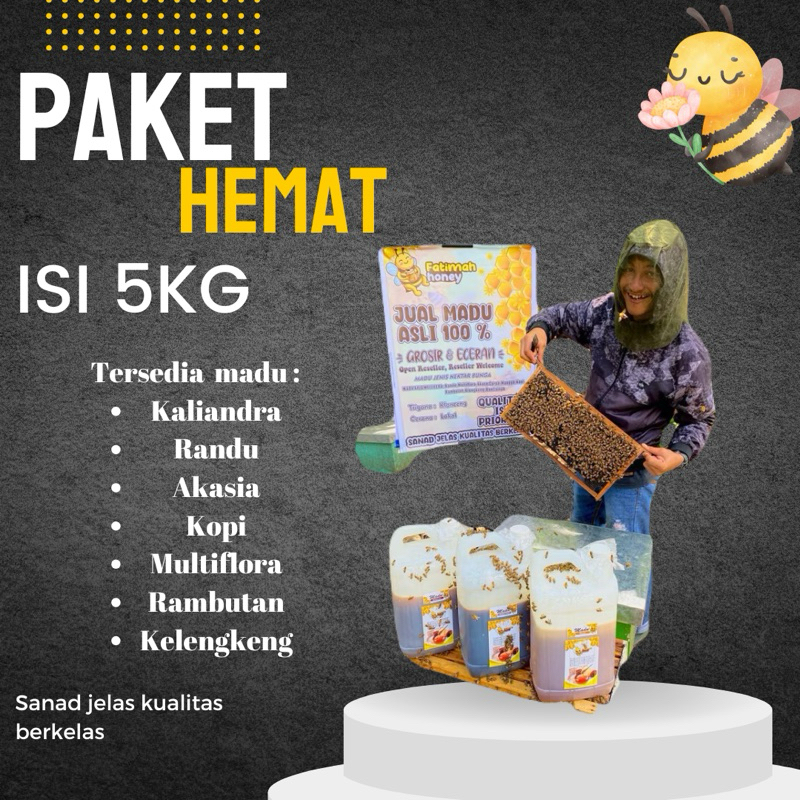 Jual Madu Asli tanpa campuran 100% (PAKET HEMAT 5kg) | Shopee Indonesia