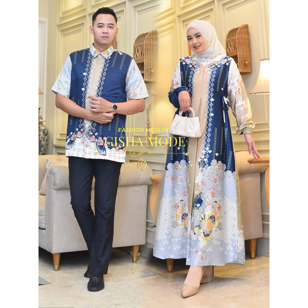 Detail Motif Couple Gamis Medinna