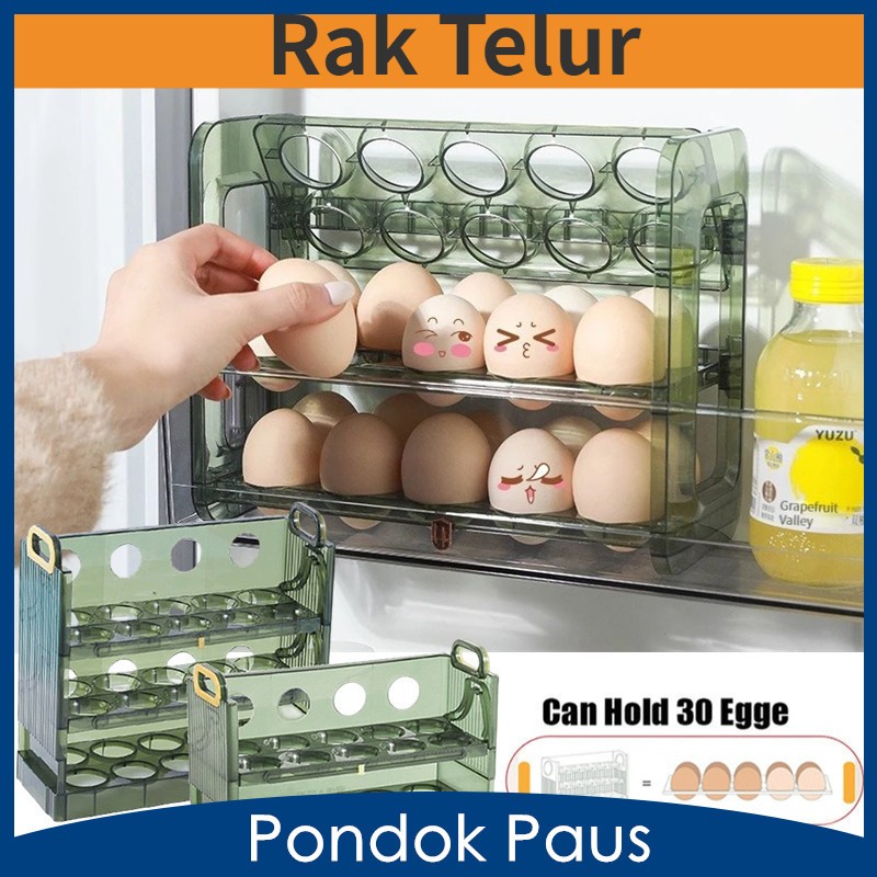 Jual Rak Telor 30 Butir Kotak Telur Rak Penyimpanan Telur 3 Tingkat Egg ...