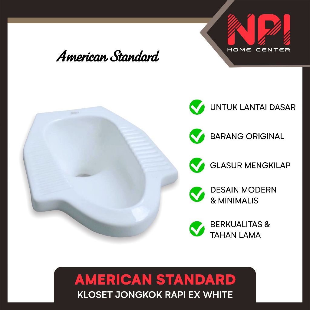 American Standard - Closet / Kloset Jongkok / Toilet Squat Rapi Ex White