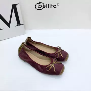 Bellita 816 1 Suede Bowed Flat Shoes Wanita Multicolor