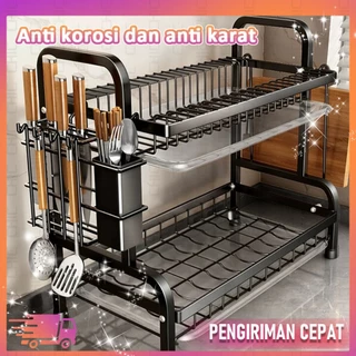 Rak Piring Stainless Anti Karat 2/3 Susun Dapur
