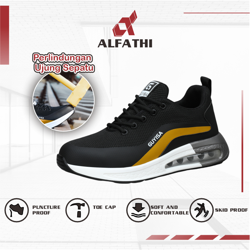 Jual [Promo] Sepatu Safety Sport Alfathi New Original By Guyisa Black ...