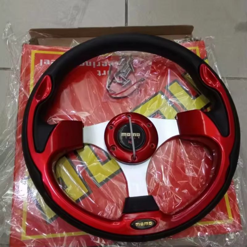 Jual STIR MOMO 13 INCH RACING STEER UNIVERSAL MERAH | Shopee Indonesia