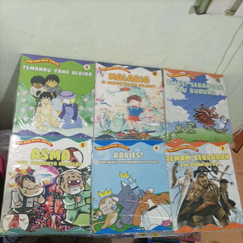 Jual buku pengetahuan anak seri Aku mau sehat: asma, rabies, demam ...