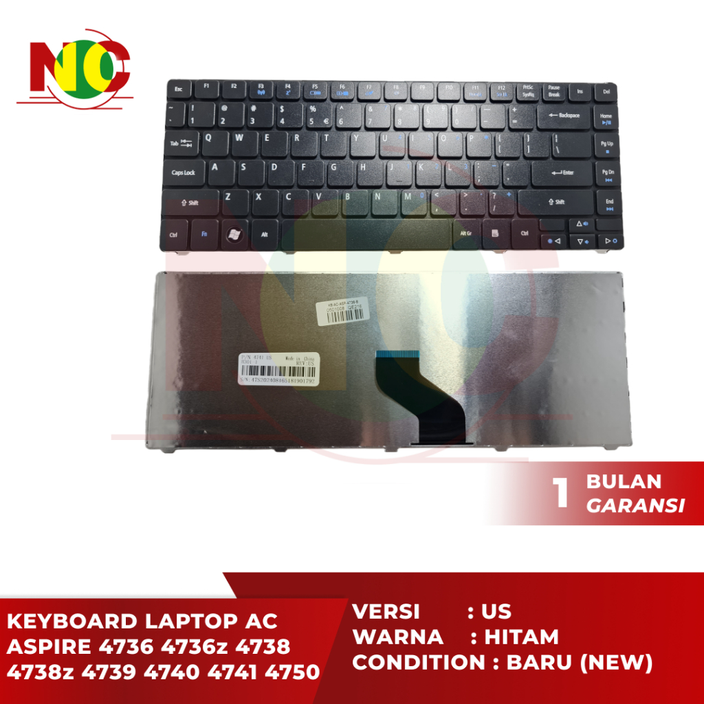 Jual KEYBOARD AC ASPIPRE 4736 4738 4739 4741 BLACK | Shopee Indonesia