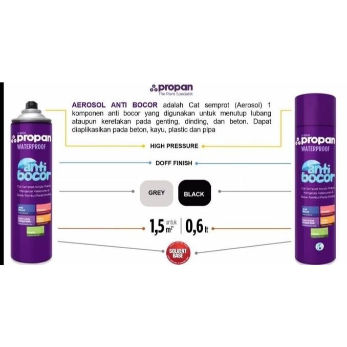 Jual Cat Semprot PROPAN Waterproof Anti Bocor 600ml / Spray ...