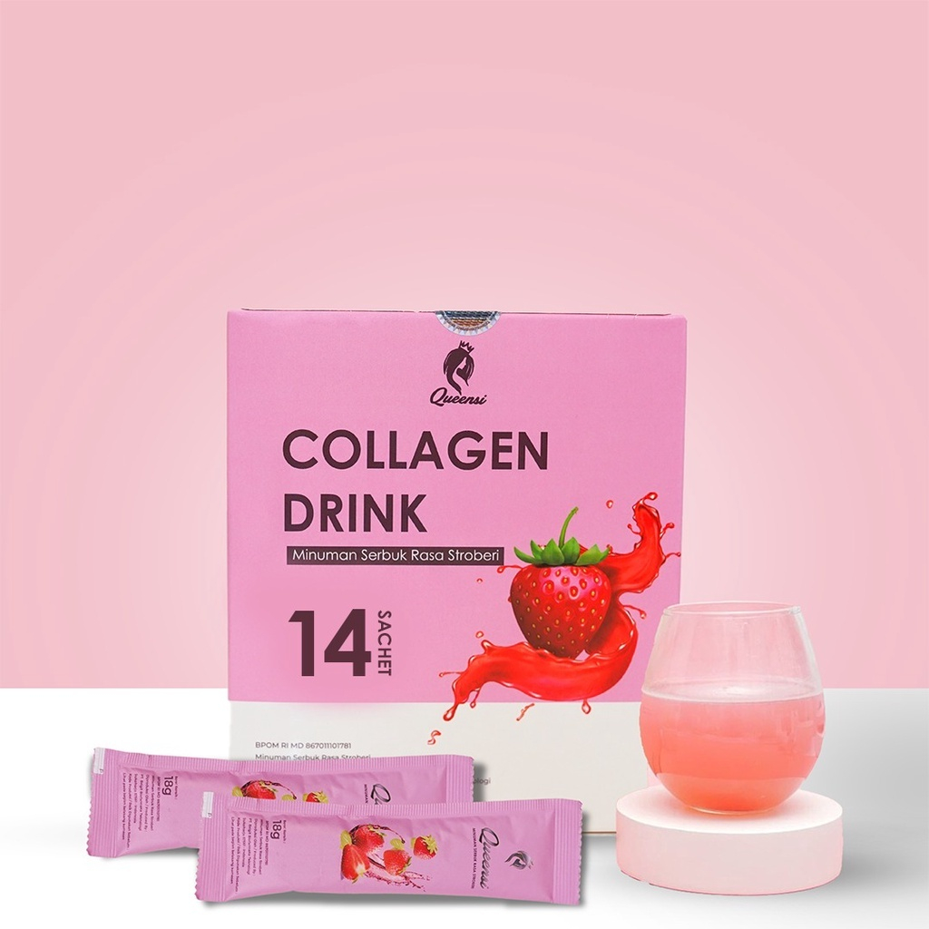 Jual ⭐️ Jendela Kosmetik ⭐️ QUEENSl Collagen Drink Minuman Serbuk Rasa ...