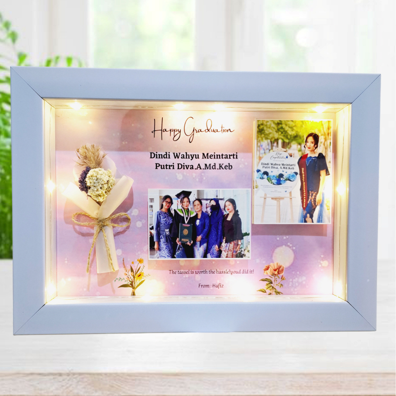 Jual Flower in frame 3D uk 20x30 kado wisuda graduation kado guru kado ...
