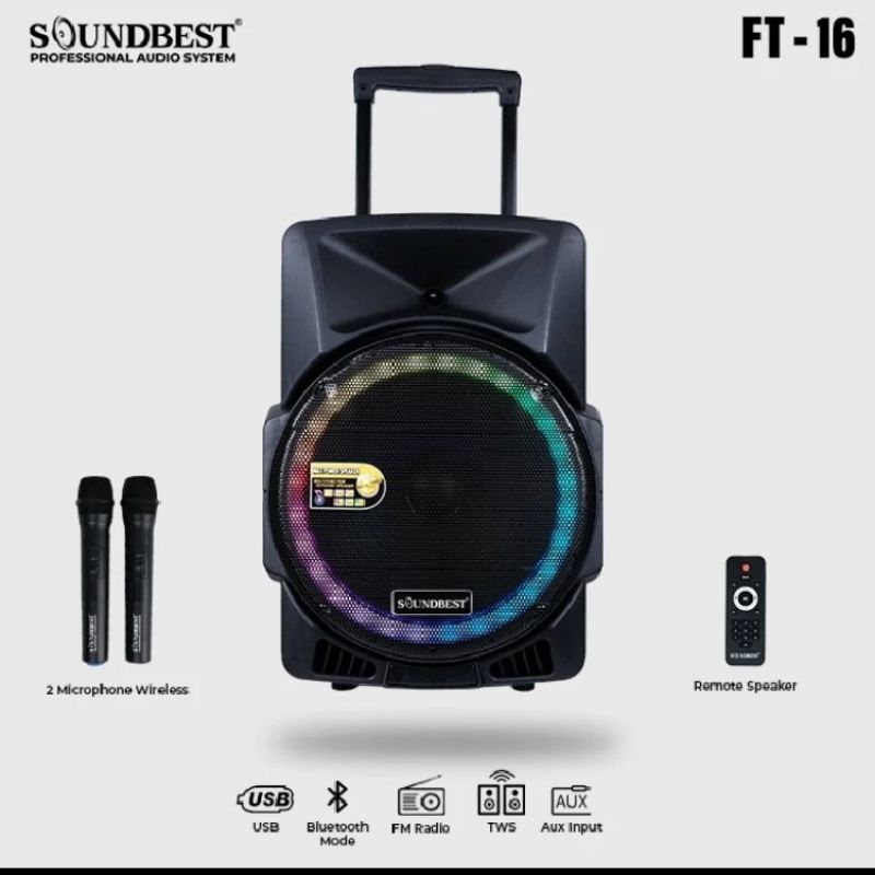 Jual Speaker portable soundbest ft16 original 15inch bluetooth | Shopee ...