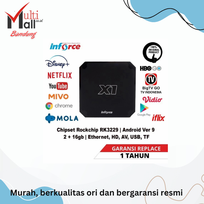Jual MINI TV BOX ANDROID X1 4K INFORCE SMART 2GB 16GB ROCKCHIP RK3229 ...