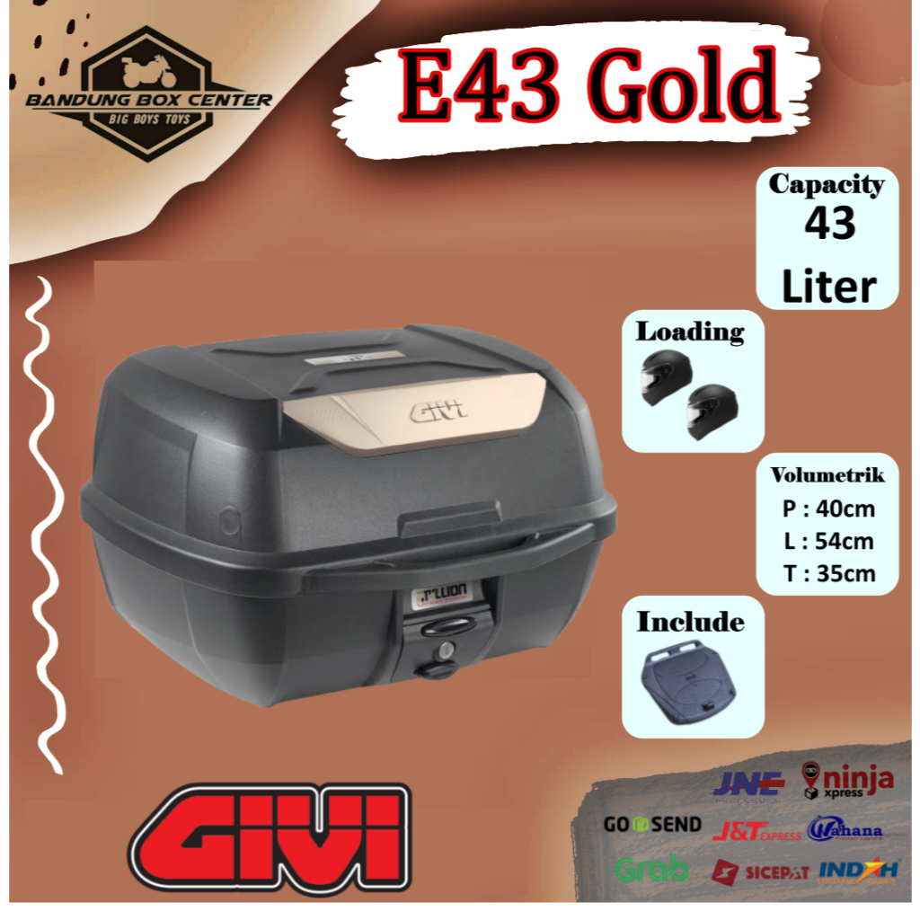 Jual Box Givi E43 GOLD Box Motor Givi E43 Box Touring Givi E 43 NTL ...