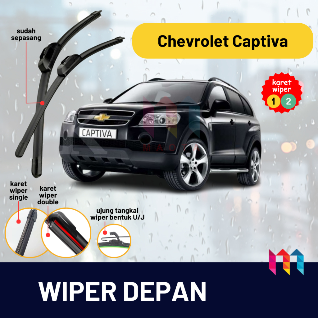 Jual WIPER DEPAN CHEVROLET CAPTIVA FRAMELESS 1 SET KANAN KIRI | Shopee ...