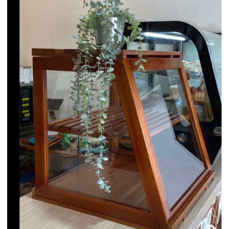Jual Etalase kafe/ jualan warung food display kayu jati Belanda dan ...