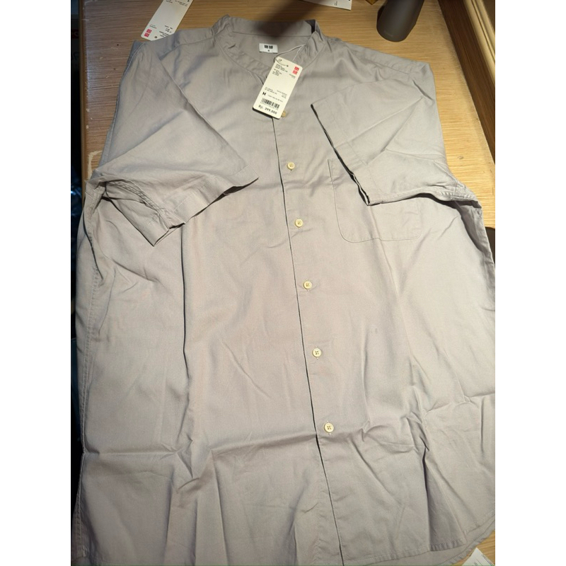 Jual Kemeja Uniqlo Katun Modal Kerah Tegak Abu Abu Original 100% ...