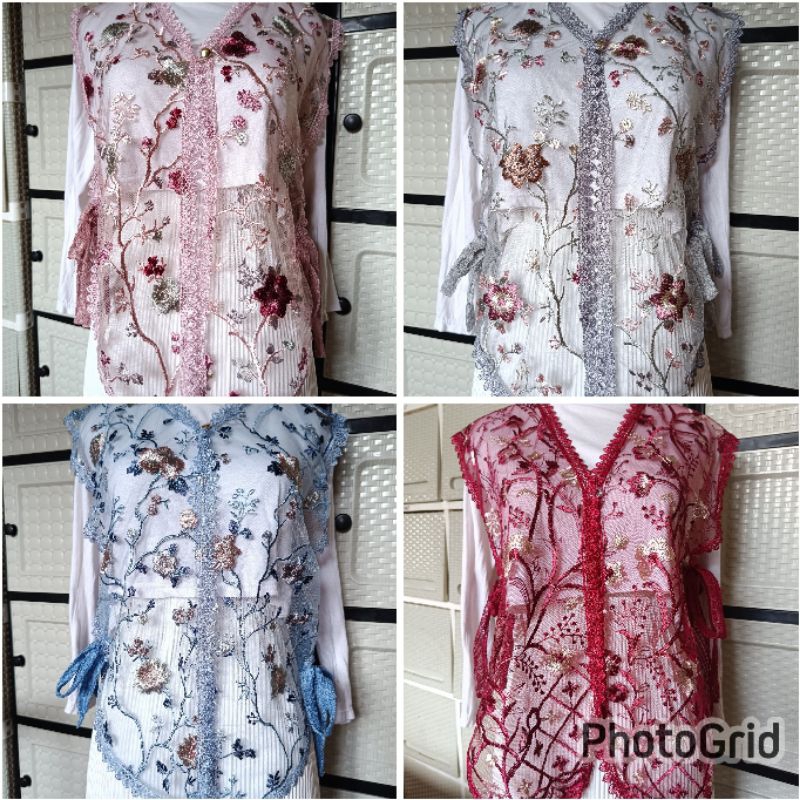 Jual Vest gardenia/vest bordir tile/rompi kondangan/outer pesta ...