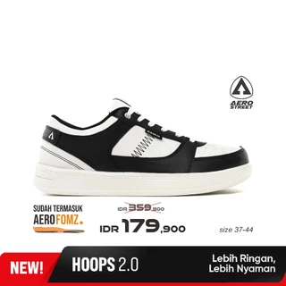 Aerostreet 37-44 Hoops Low 2.0 Putih Hitam Putih - Sepatu Sneakers Casual