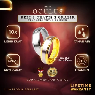 BUY 2 FREE 2 GRAFIR TEXT Emrys OCULUS Premium Ring Cincin Titanium Pria Wanita