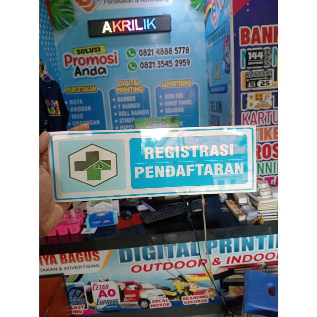 Jual Akrilik Signage Rambu Ukuran 30cm x 10cm 
