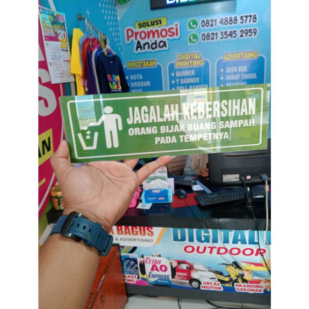 Jual Akrilik Signage Rambu Ukuran 30cm x 10cm 