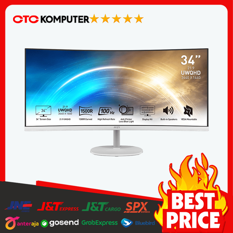 Jual Monitor MSI LED PRO MP341CQW - Curved UWQHD 34