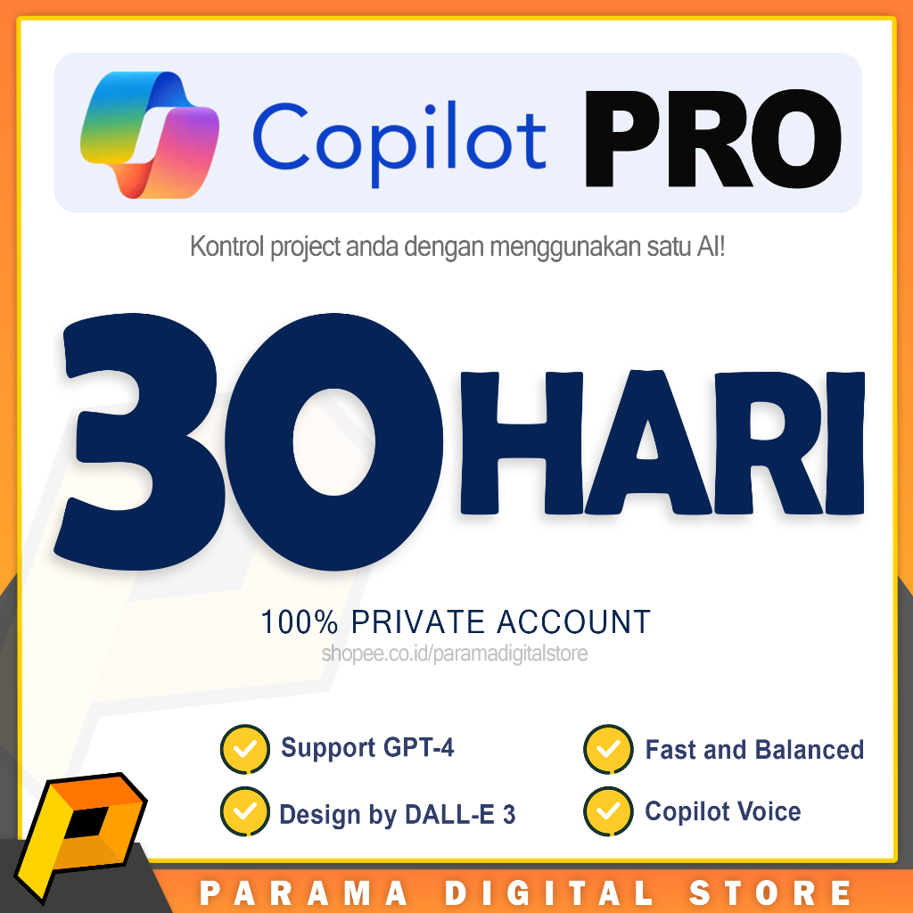 Jual Microsoft Copilot Pro (CHATGPT4 TURBO) | PRIVATE 30 HARI ...