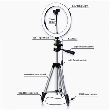 Ringlight 26cm Tripod 3110 Selfie Make Up Live Vlog Lampu Ring Light