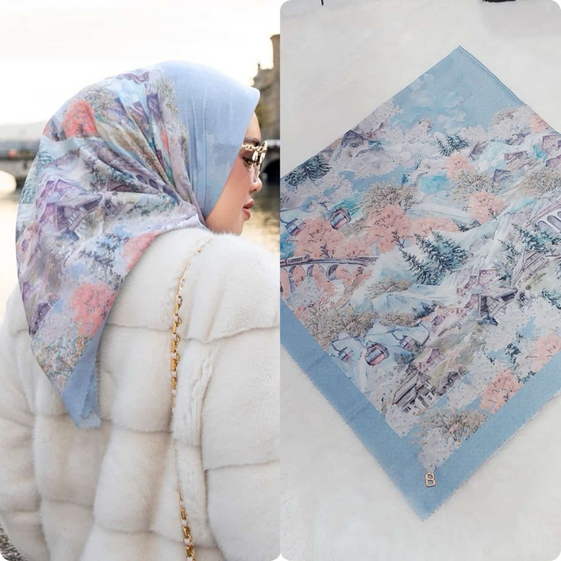 Segiempat Motif ala Button Buttonscarves Segi Empat Hijab Motif Button Scarf